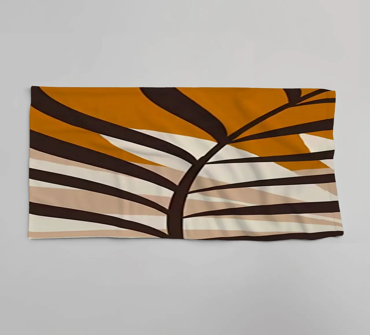 Scandinavian tropical leaf towel by Rebecca Clark Wyrick