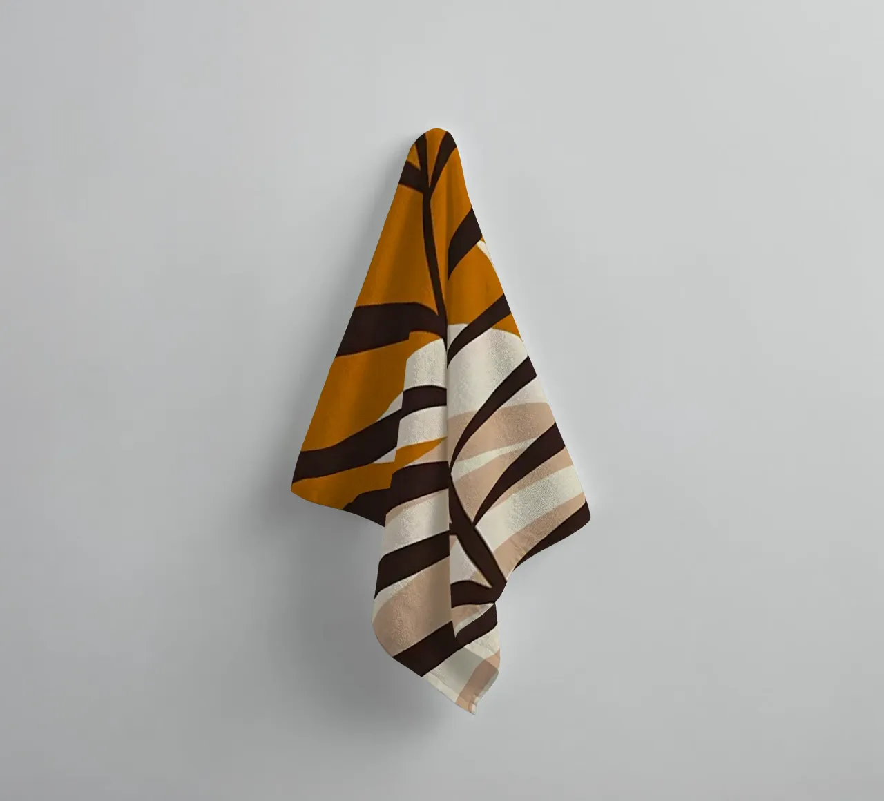 Scandinavian tropical leaf towel by Rebecca Clark Wyrick