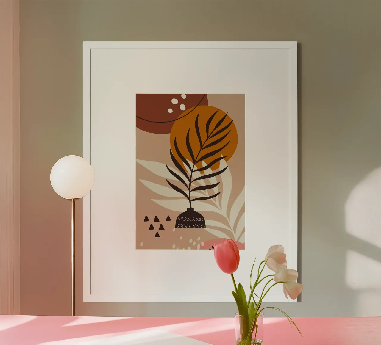 Scandinavian tropical leaf poster by Rebecca Clark Wyrick