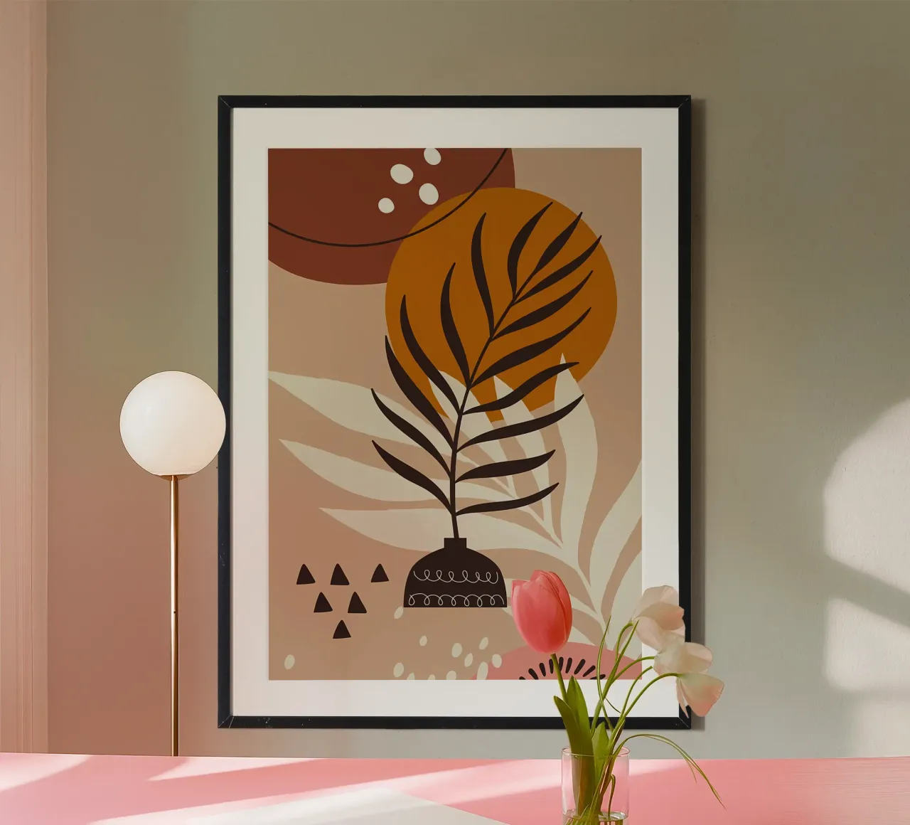 Scandinavian tropical leaf poster by Rebecca Clark Wyrick