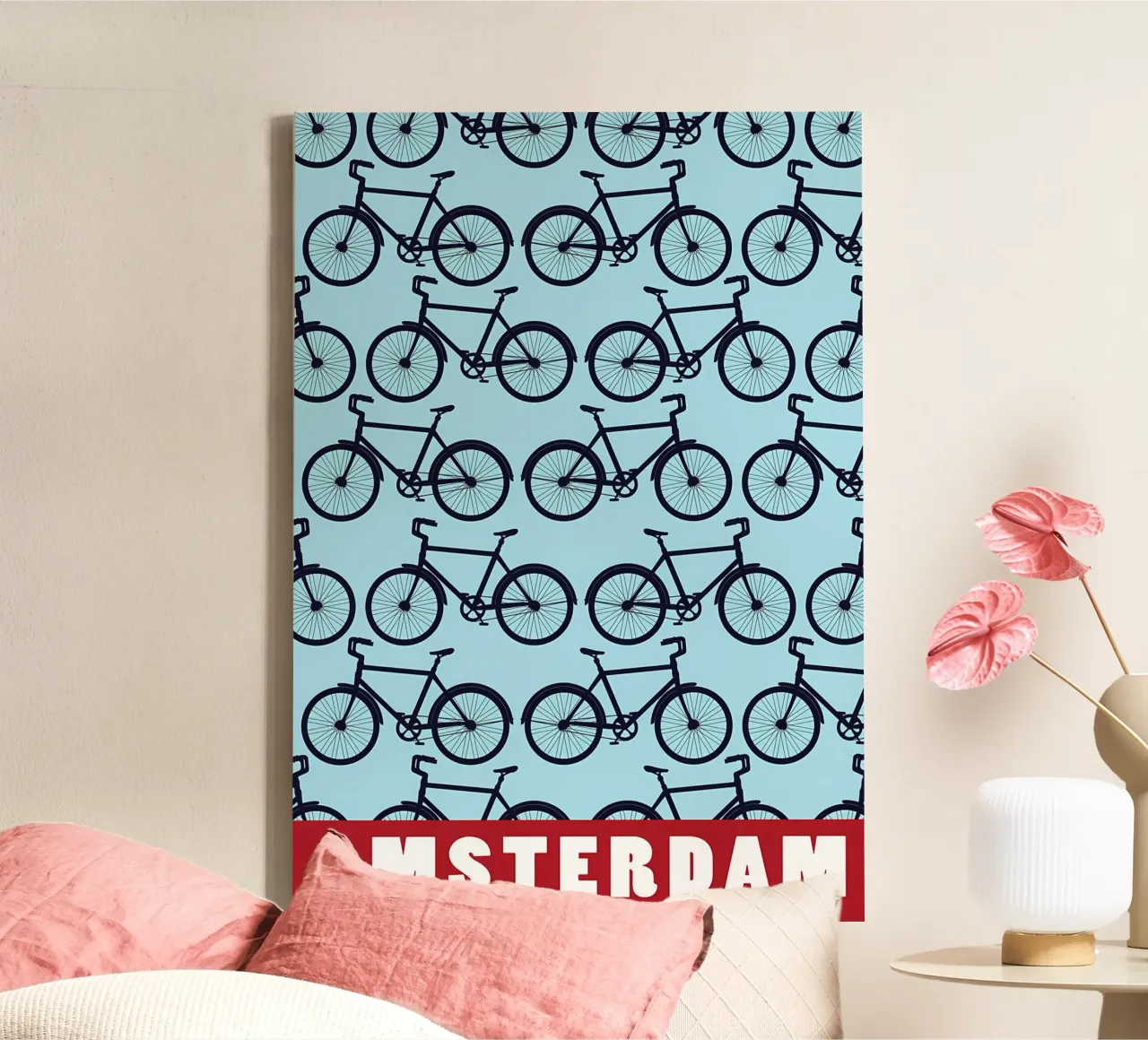 Amsterdam Cyclingr canvas by Albert S Jacob