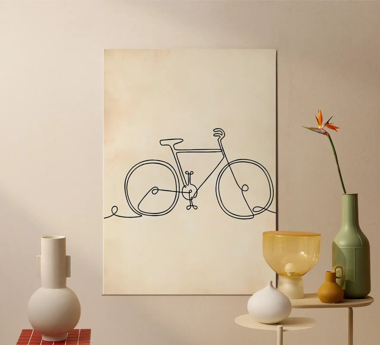 Fiets poster met aluminium frame van Albert S Jacob
