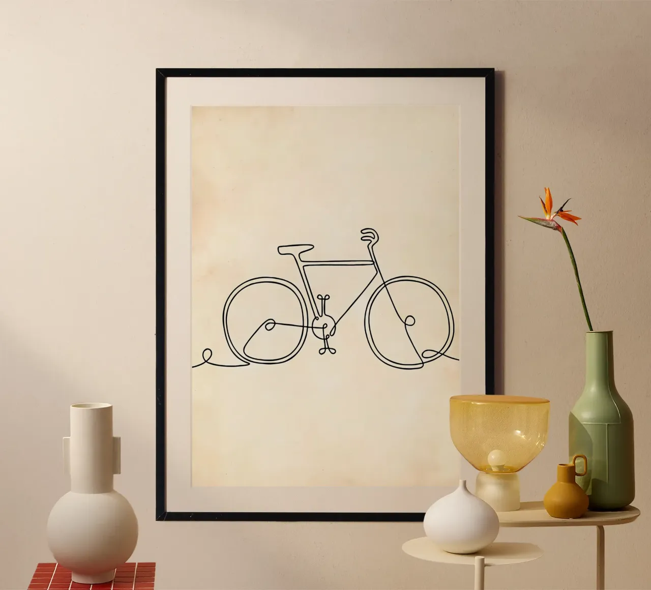 Fiets poster met aluminium frame van Albert S Jacob