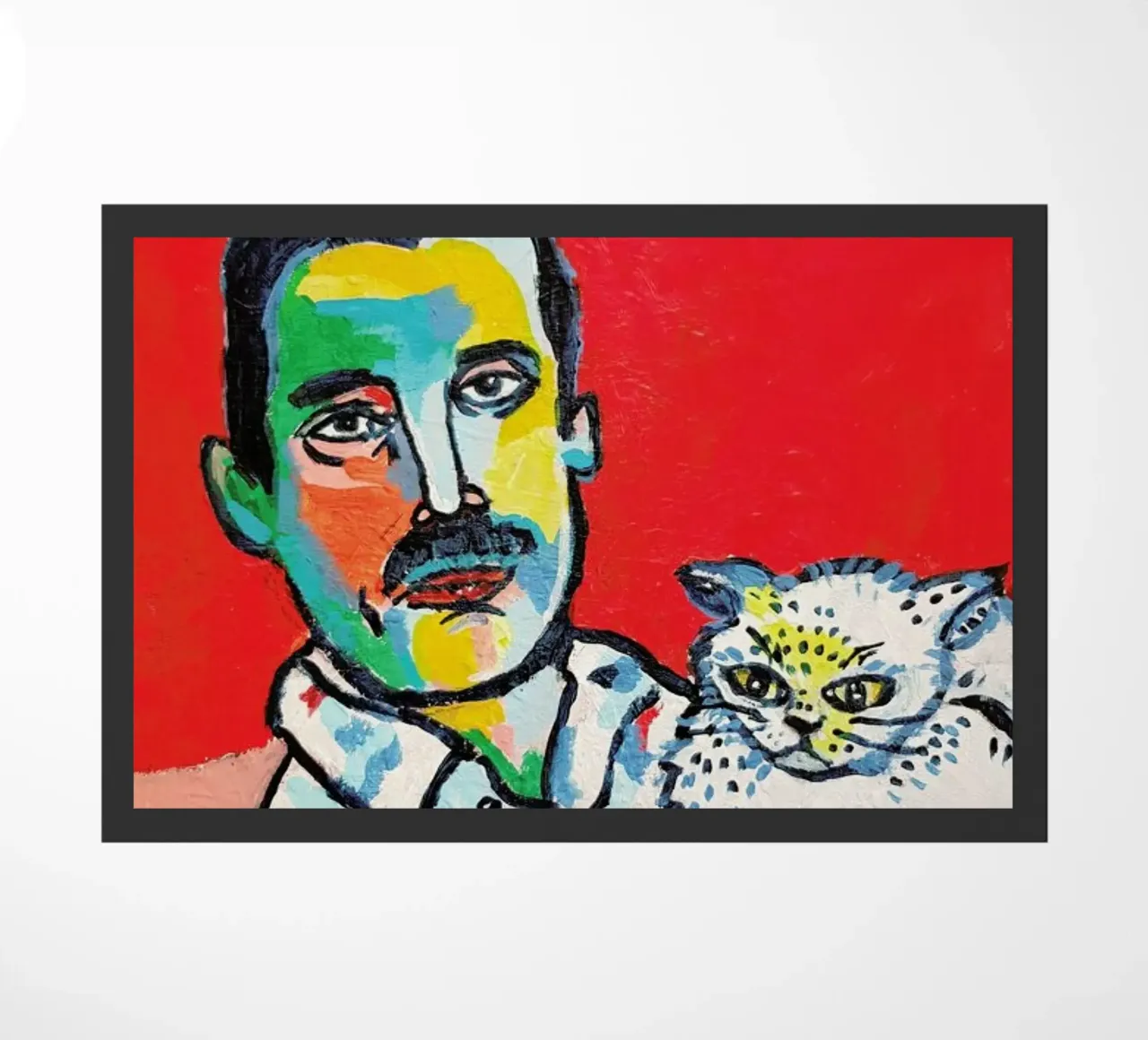 Freddy and Cat doormat by Blanca Nuñez Pozuelo