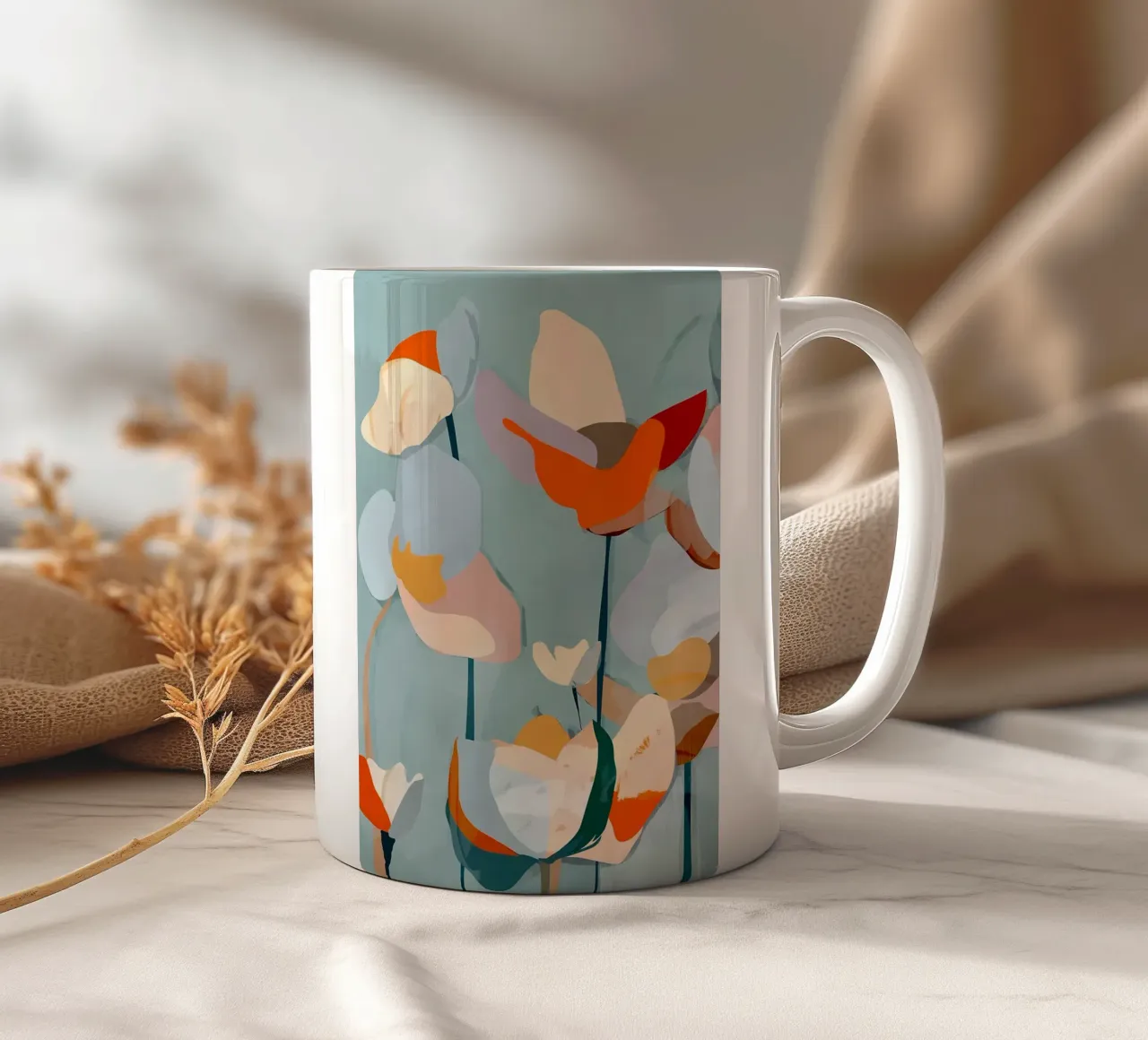 Fiori d'arte astratta tazza in ceramica da Rebecca Clark Wyrick