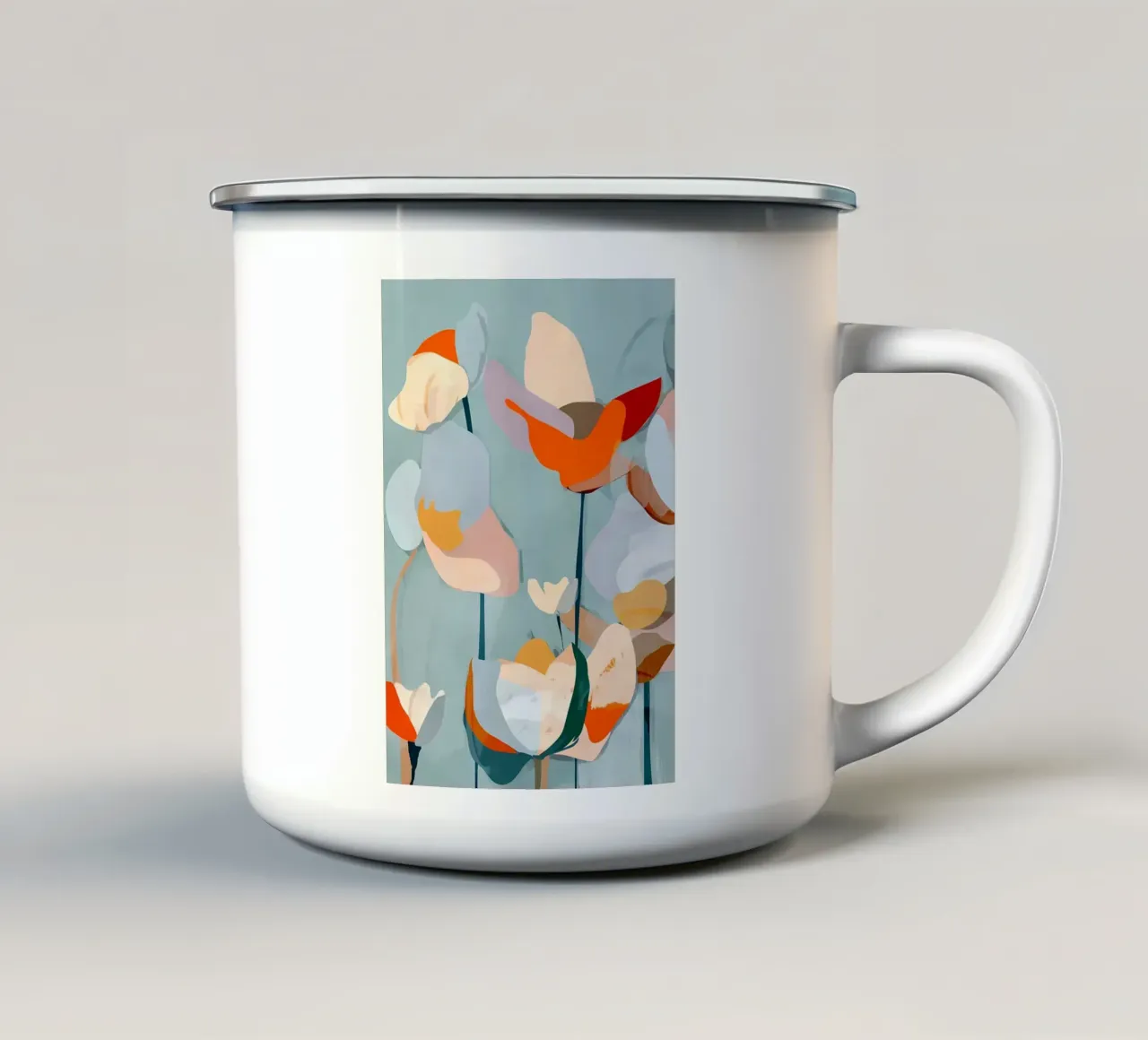 Fiori d'arte astratta tazza in smalto da Rebecca Clark Wyrick