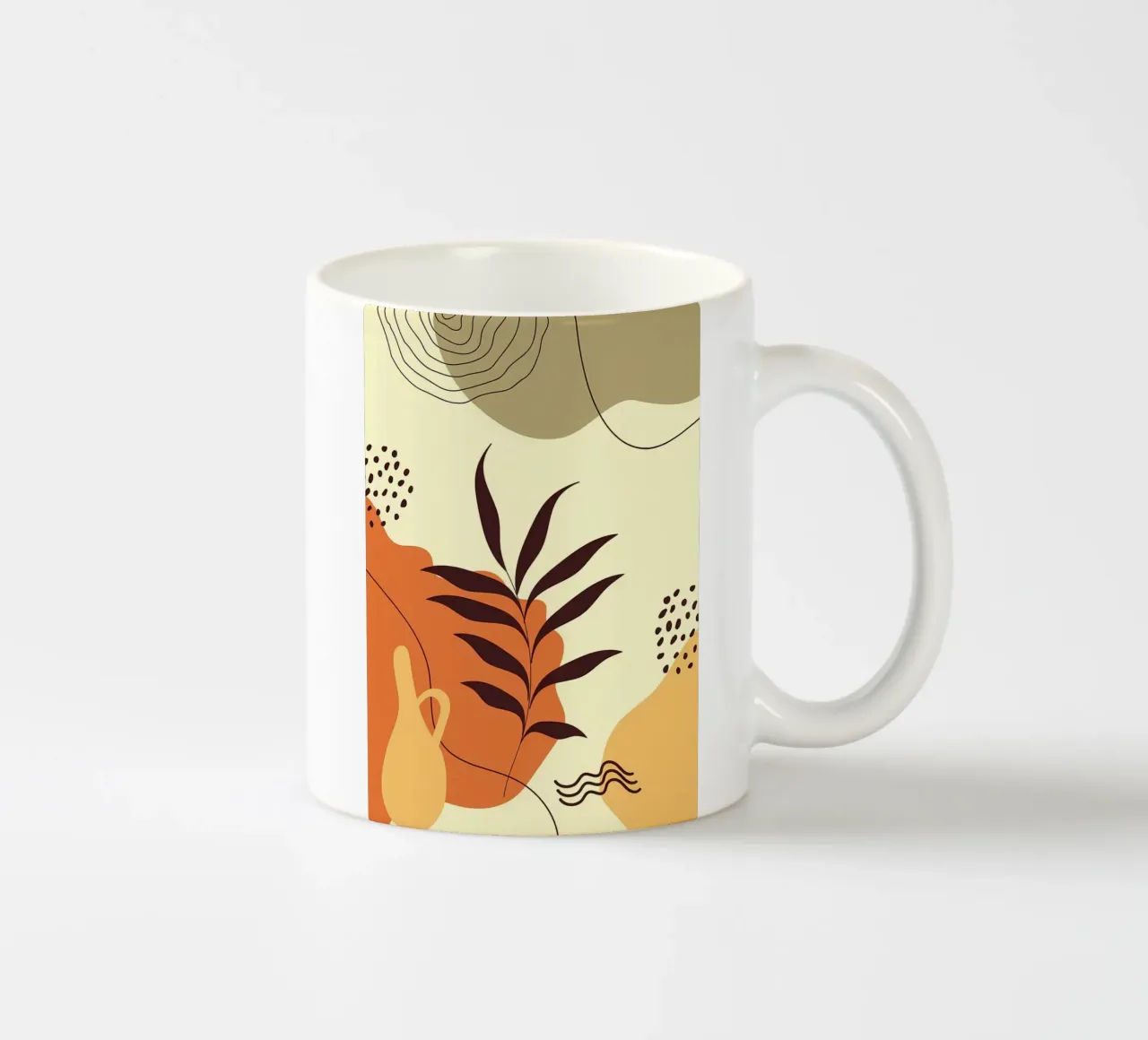 Forme di foglie scandinave tazza in ceramica da Rebecca Clark Wyrick
