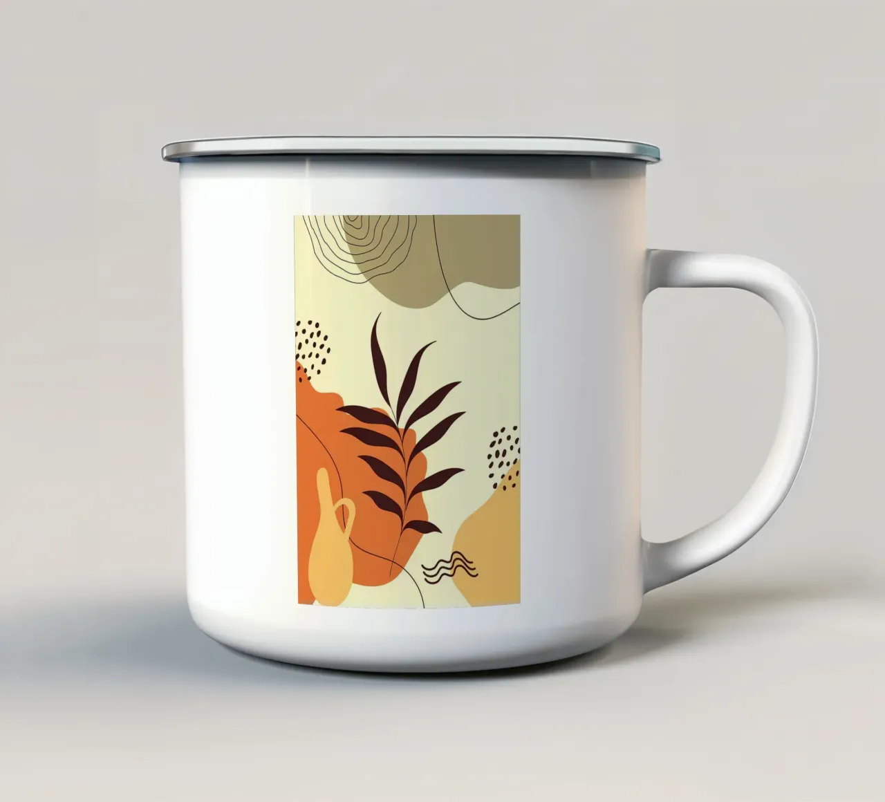 Forme di foglie scandinave tazza in smalto da Rebecca Clark Wyrick