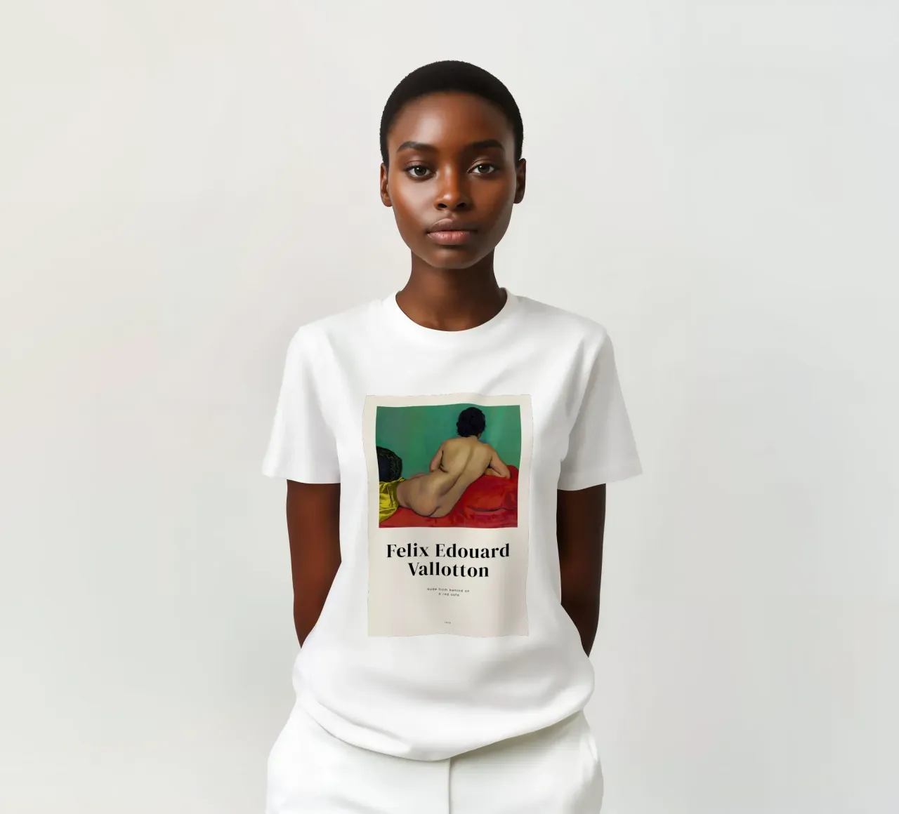 Vallotton - Nude from Behind on a Red Sofa t-shirt da ARTOTHEK