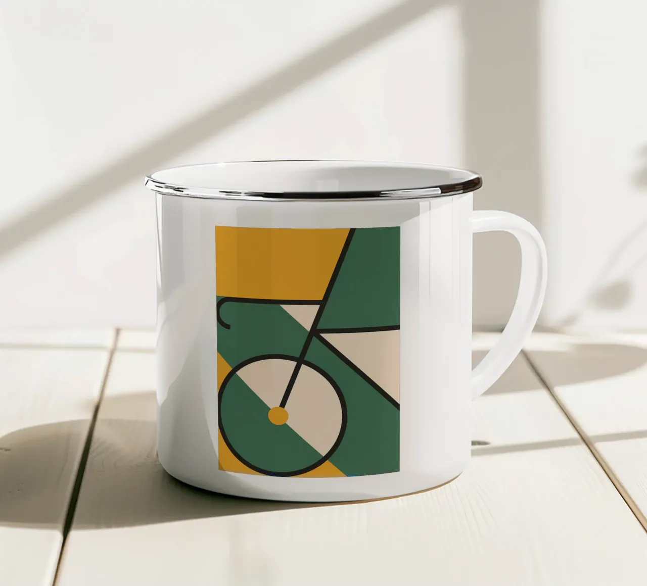 Bicicletta geometrica tazza in smalto da Albert S Jacob
