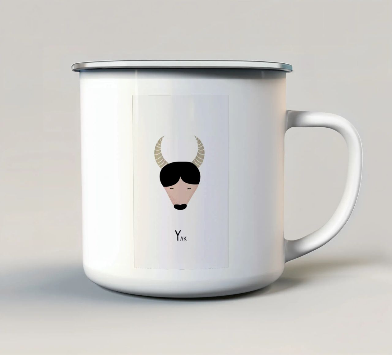 Y for Yak mug en émail de Little Flourishes