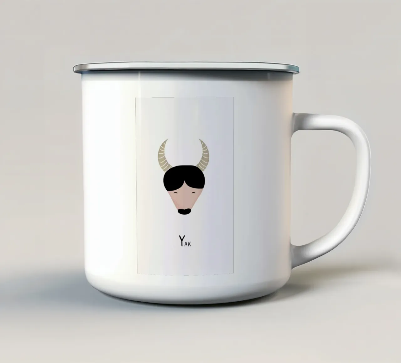 Y for Yak Emaille Tasse von Little Flourishes