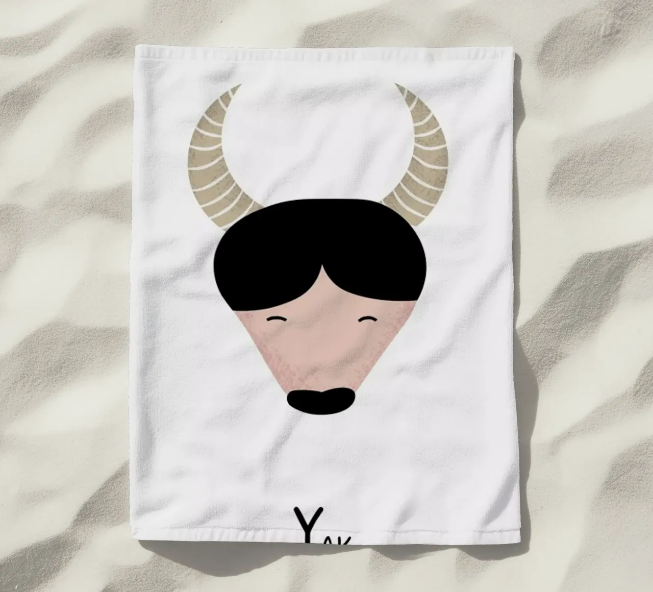 Y for Yak toalla de playa de Little Flourishes