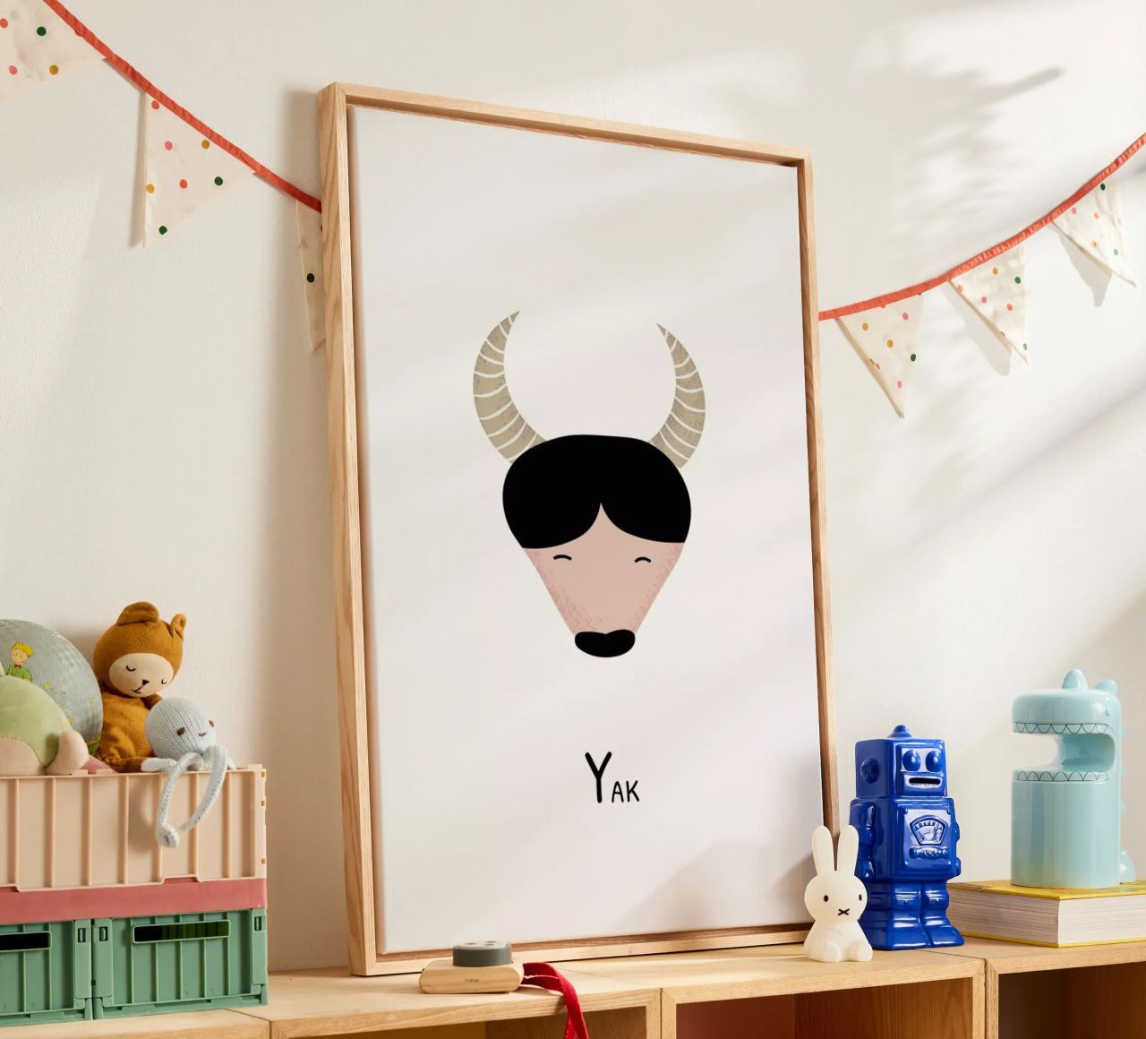 Y for Yak canvas van Little Flourishes
