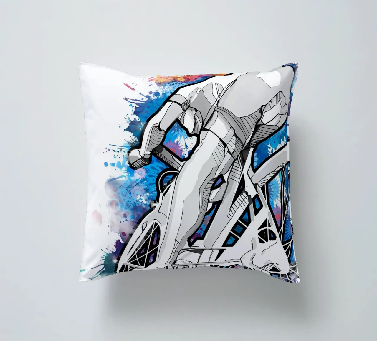 cycling silhouette 18 decorative cushion by Albert S Jacob