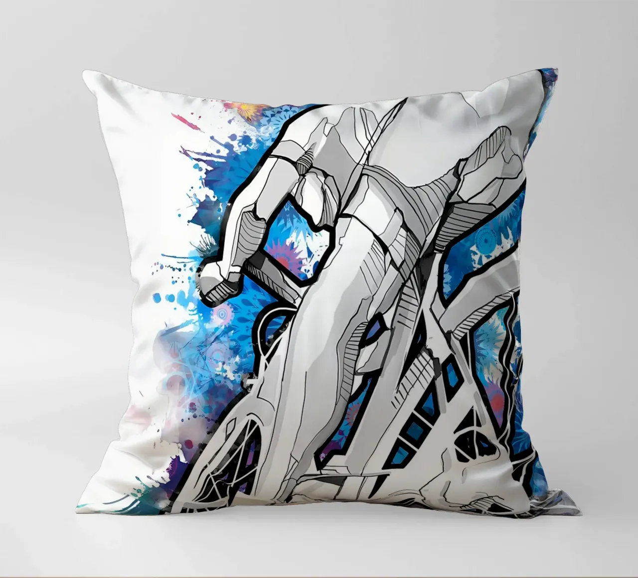 cycling silhouette 18 decorative cushion by Albert S Jacob
