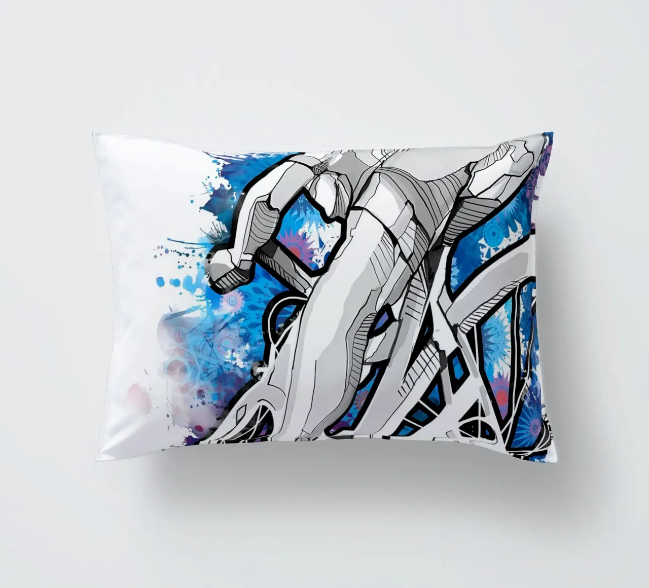 cycling silhouette 18 decorative cushion by Albert S Jacob