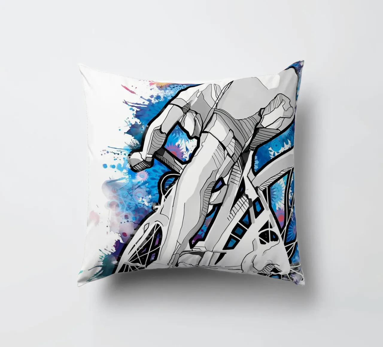 cycling silhouette 18 decorative cushion by Albert S Jacob