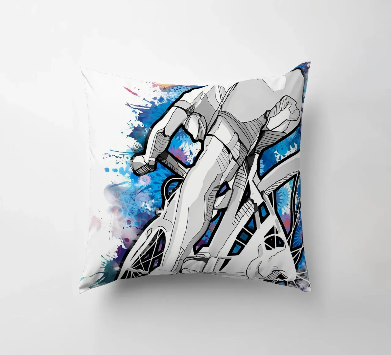 cycling silhouette 18 decorative cushion by Albert S Jacob