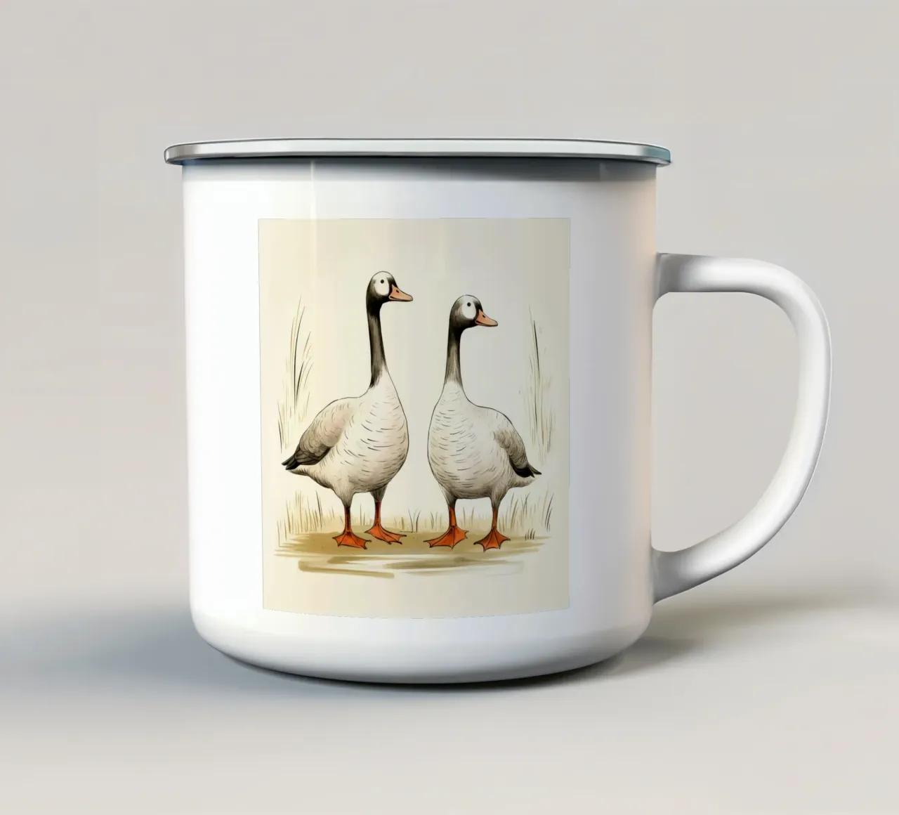 Retro Goose Duo tazza in smalto da Funny Animals