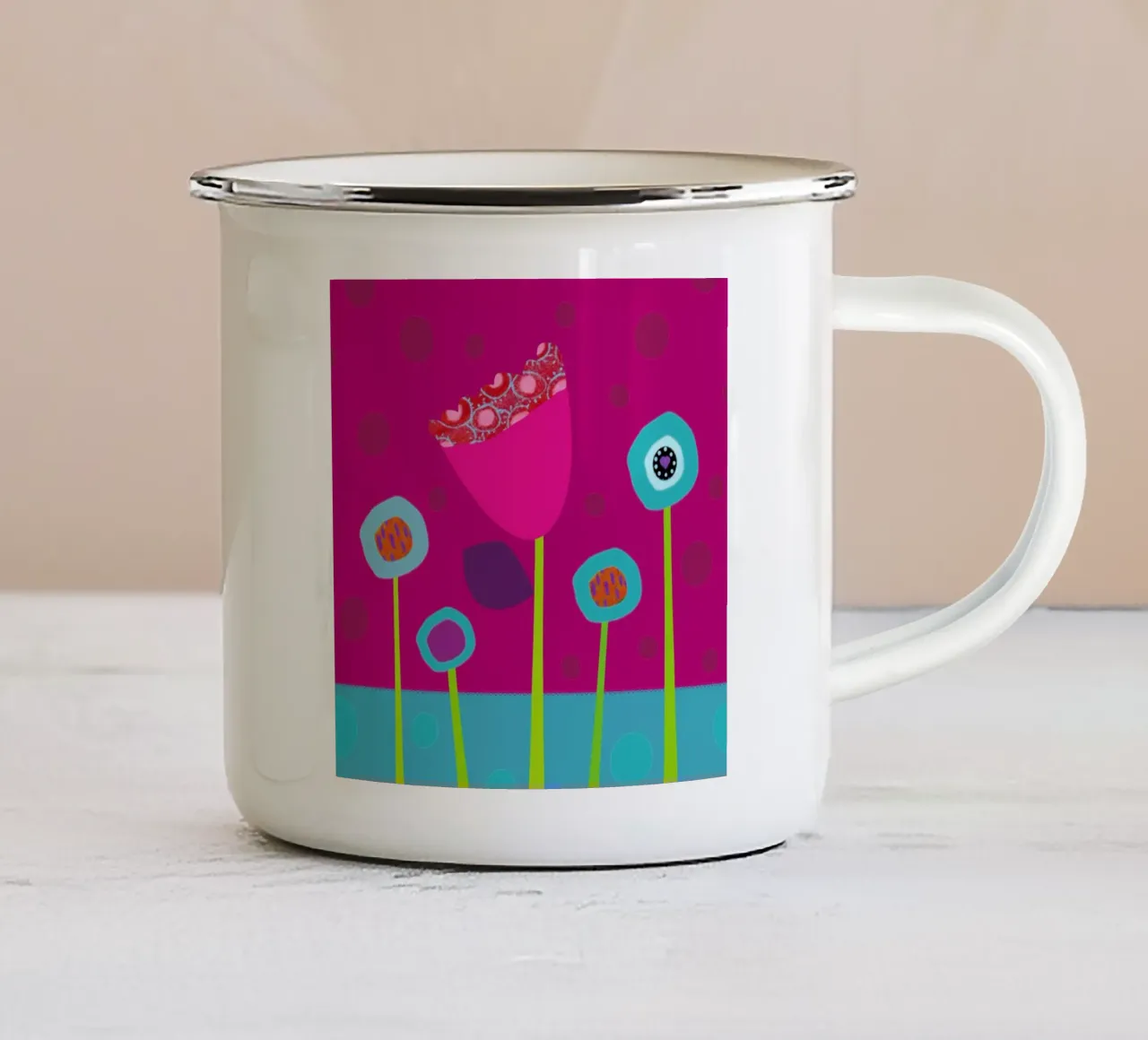 Colourful Flowers tazza in smalto da JaySan Studio