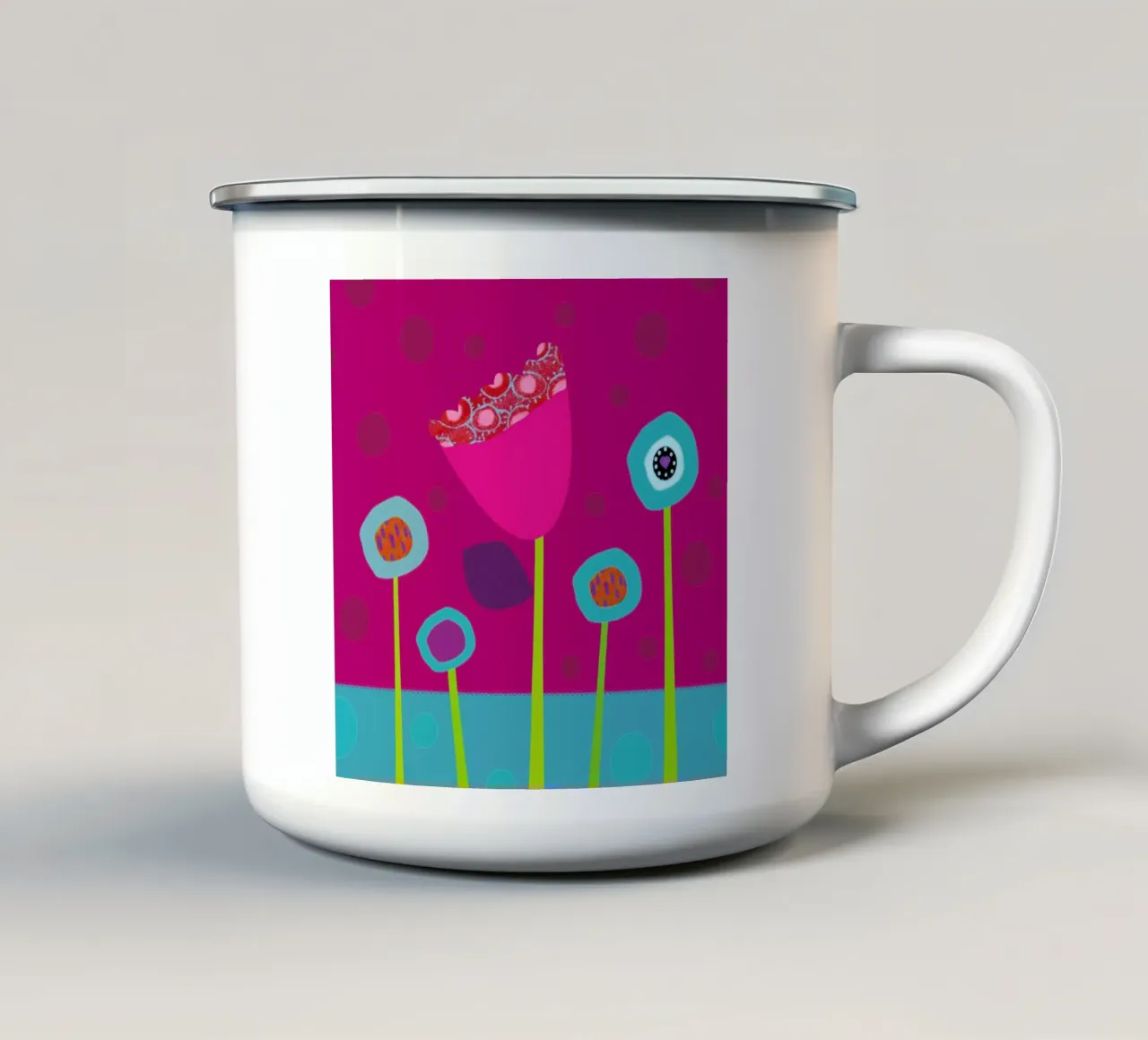 Colourful Flowers tazza in smalto da JaySan Studio