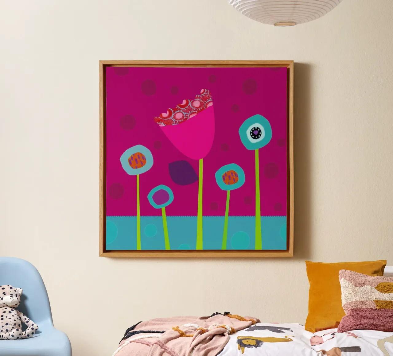 Colourful Flowers tela con Cornice a cassetta da JaySan Studio
