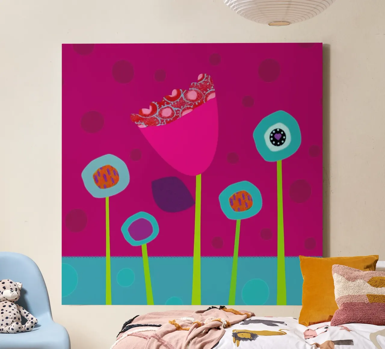 Colourful Flowers tela con Cornice a cassetta da JaySan Studio