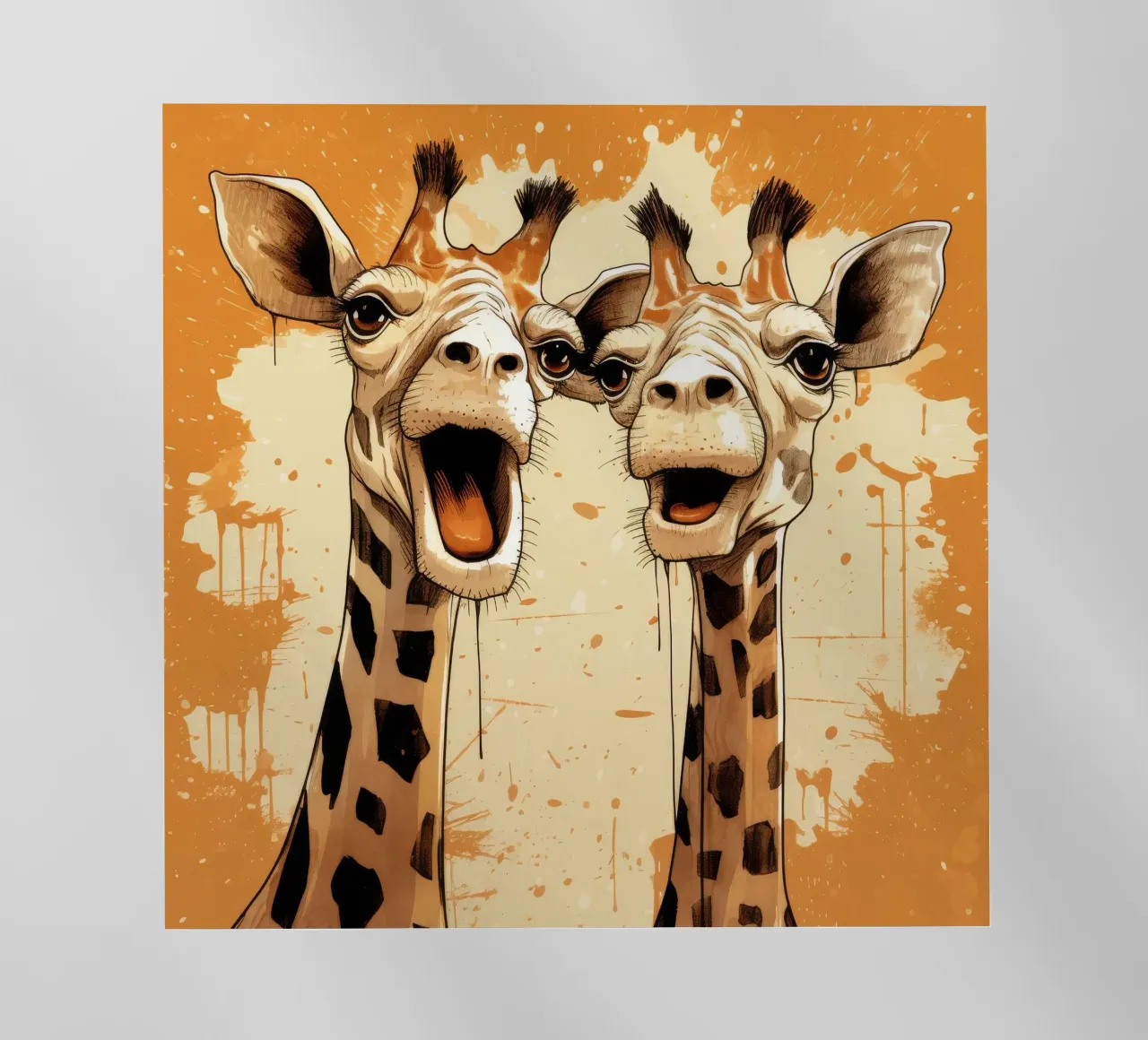 Retro Giraffe Duo pellicola backlit da Funny Animals