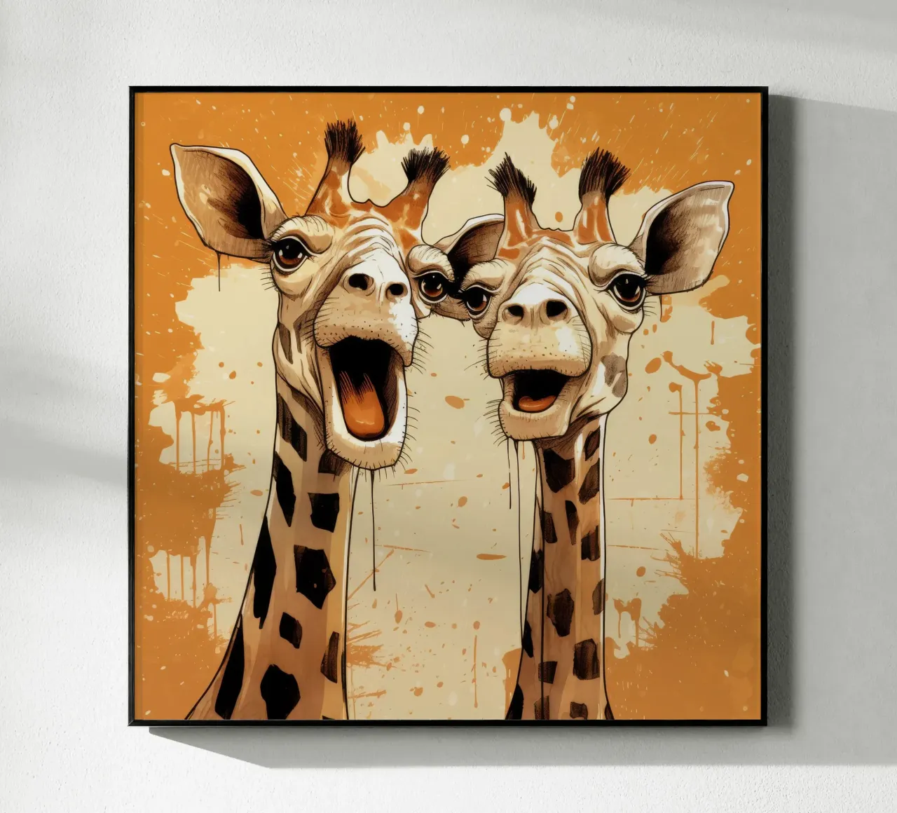 Retro Giraffe Duo plexiglass da Funny Animals
