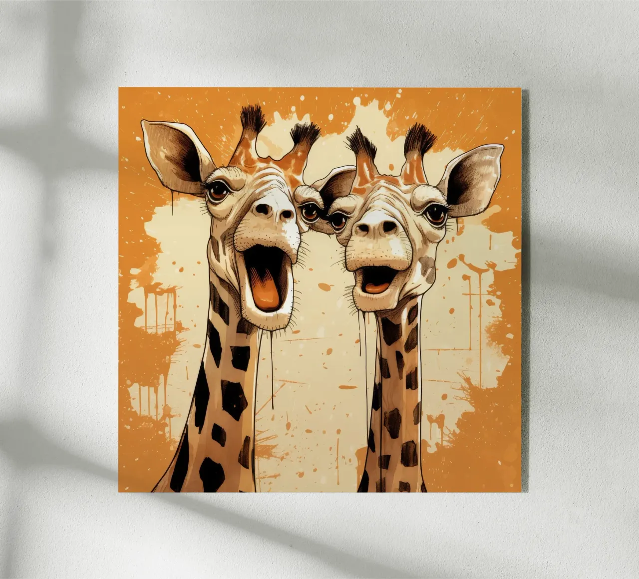 Retro Giraffe Duo plexiglass da Funny Animals