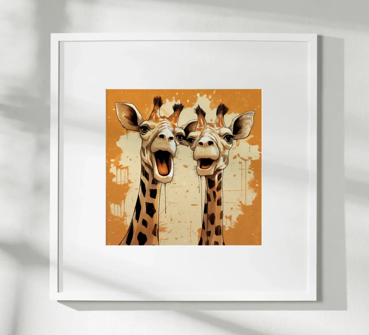 Retro Giraffe Duo carta hahnemühle da Funny Animals