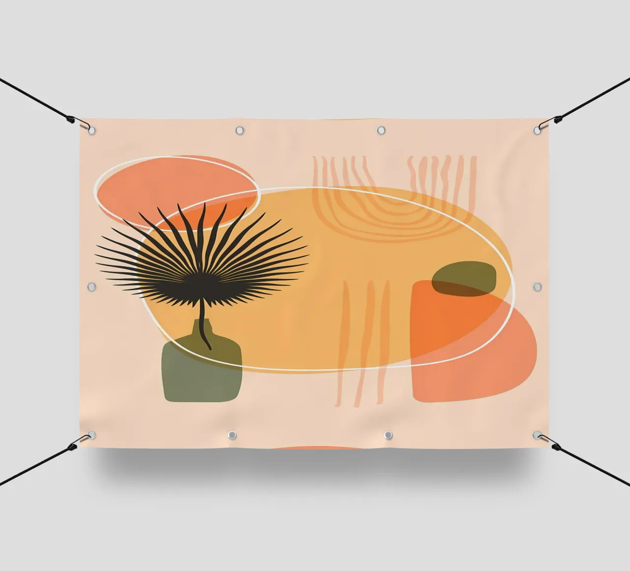 BohoMedio secolo botanico telo in pvc da Rebecca Clark Wyrick