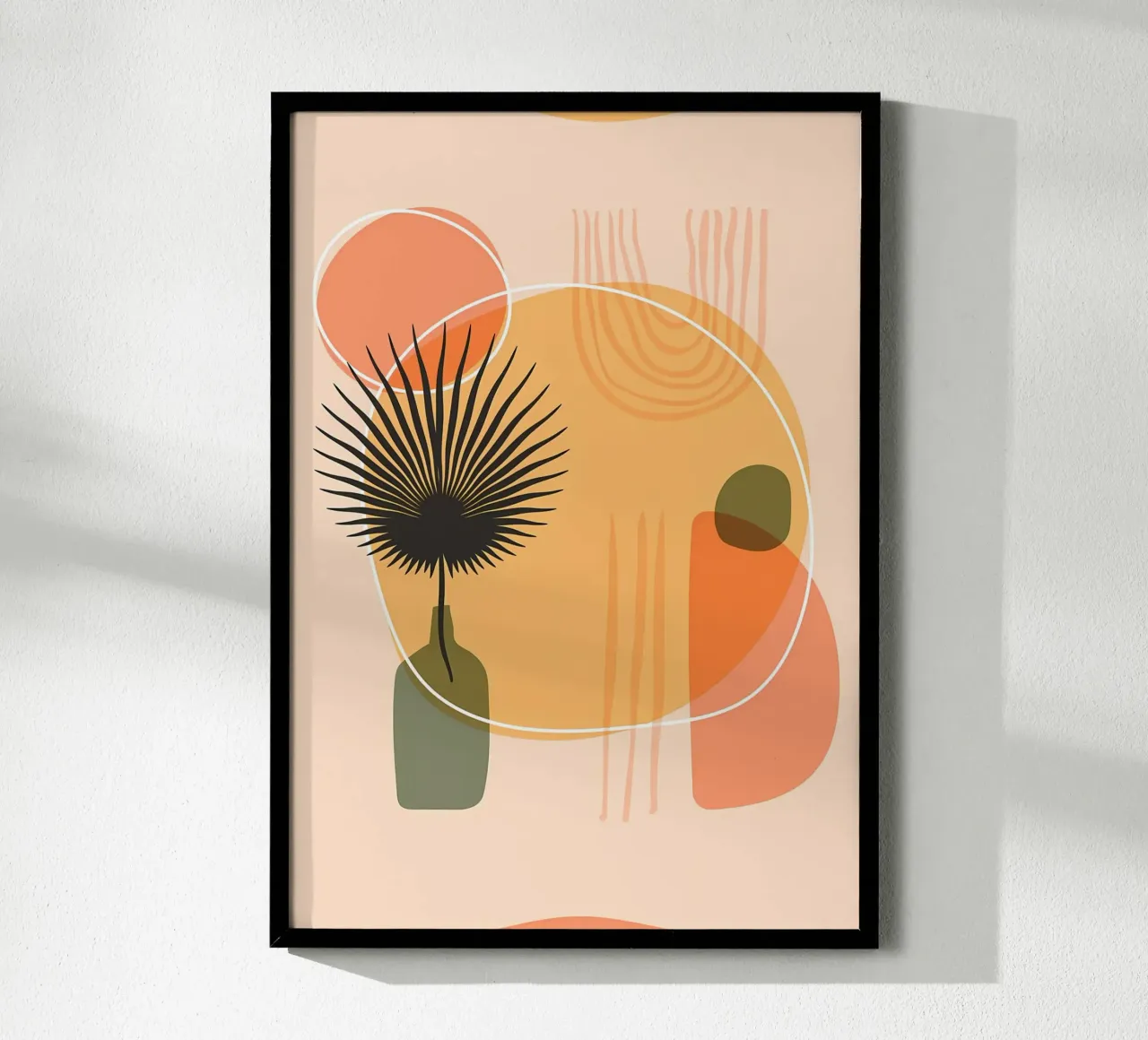 BohoMedio secolo botanico poster con telaio in legno da Rebecca Clark Wyrick