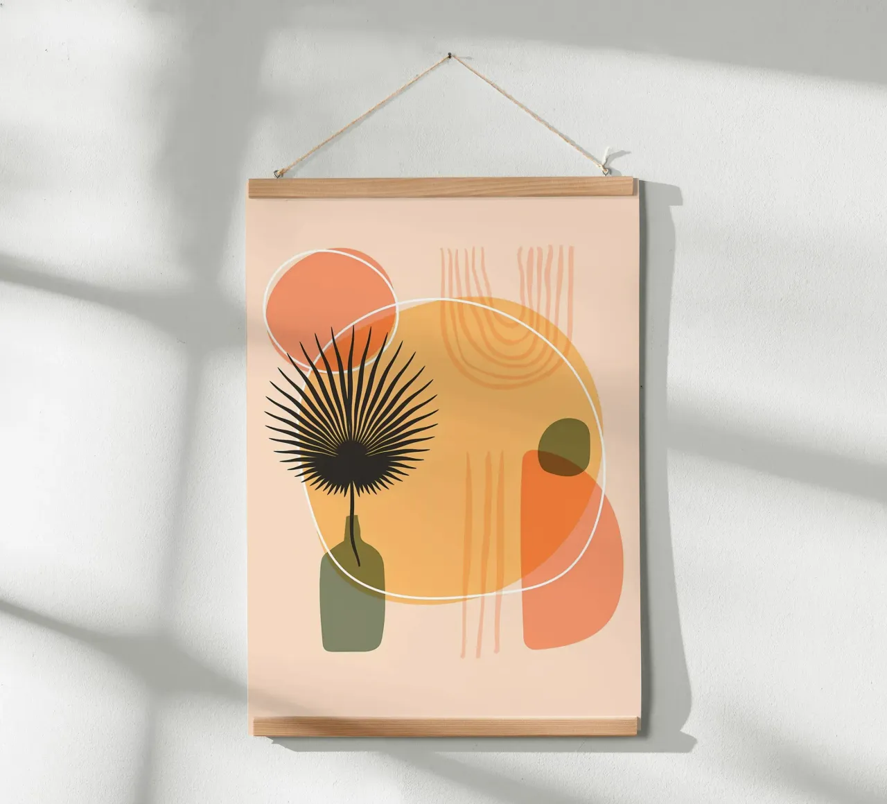 BohoMedio secolo botanico poster con telaio in legno da Rebecca Clark Wyrick