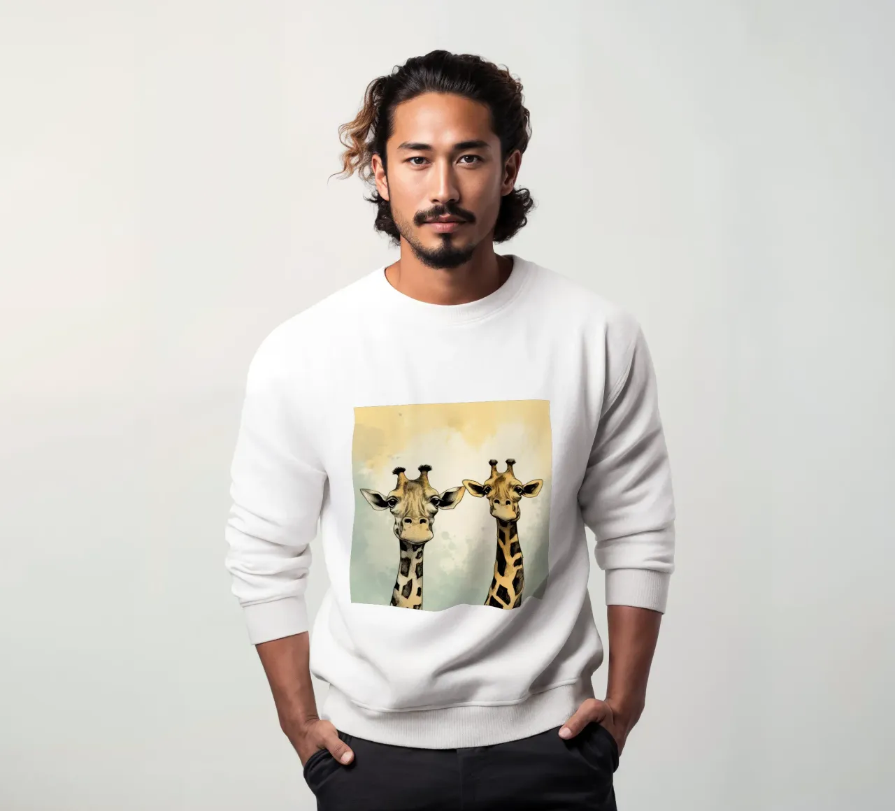Dibujos animados retro divertidos de jirafas monas sudadera de Funny Animals