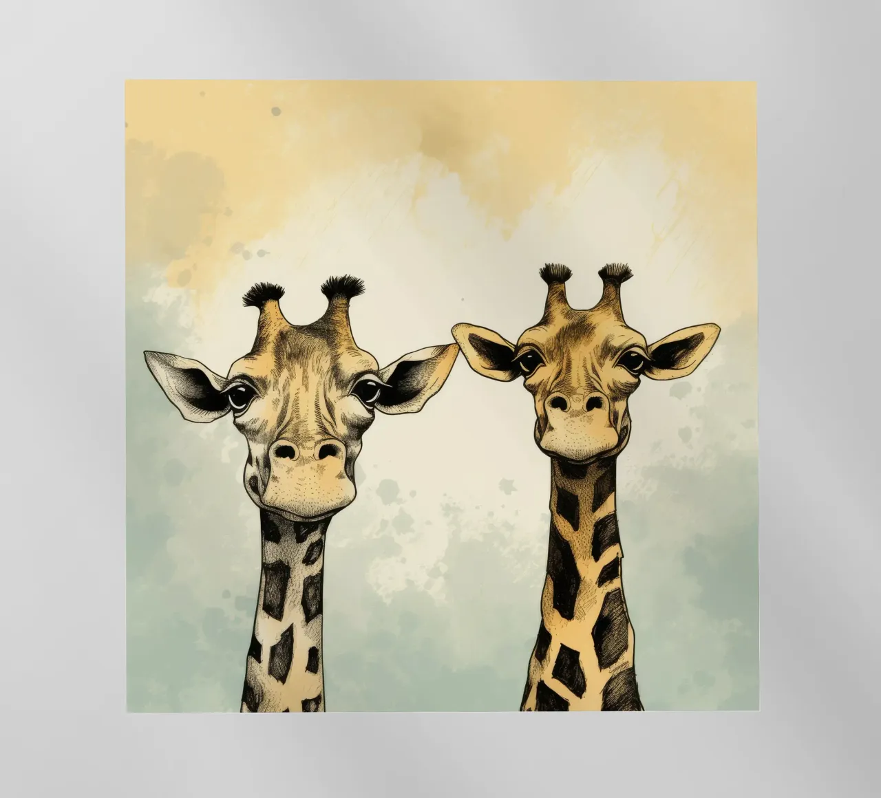 Cartoni animati retrò divertenti Giraffe carine pellicola backlit da Funny Animals
