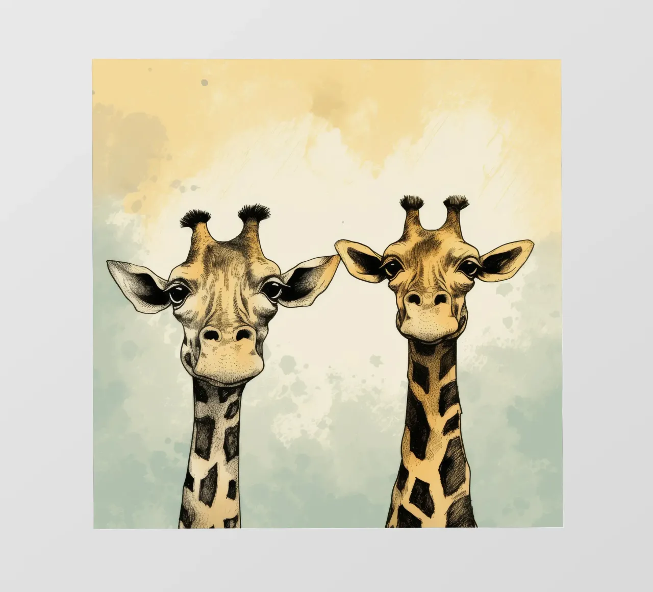 Cartoni animati retrò divertenti Giraffe carine pellicola backlit da Funny Animals