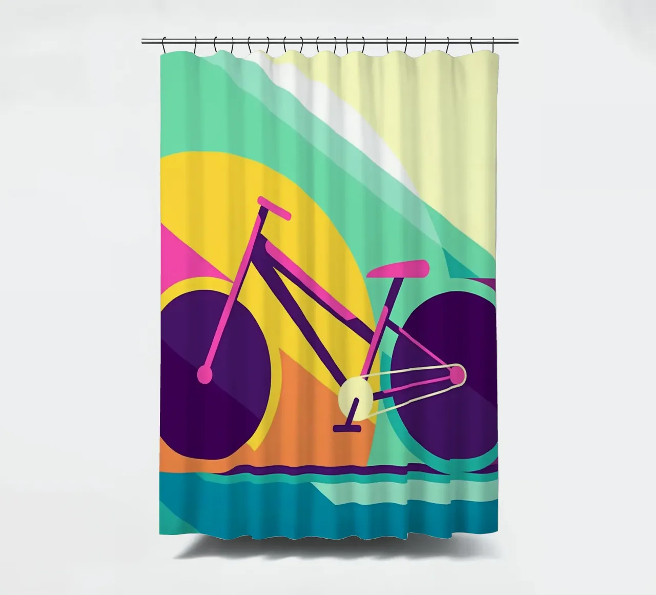 Road bike shower curtain by Albert S Jacob