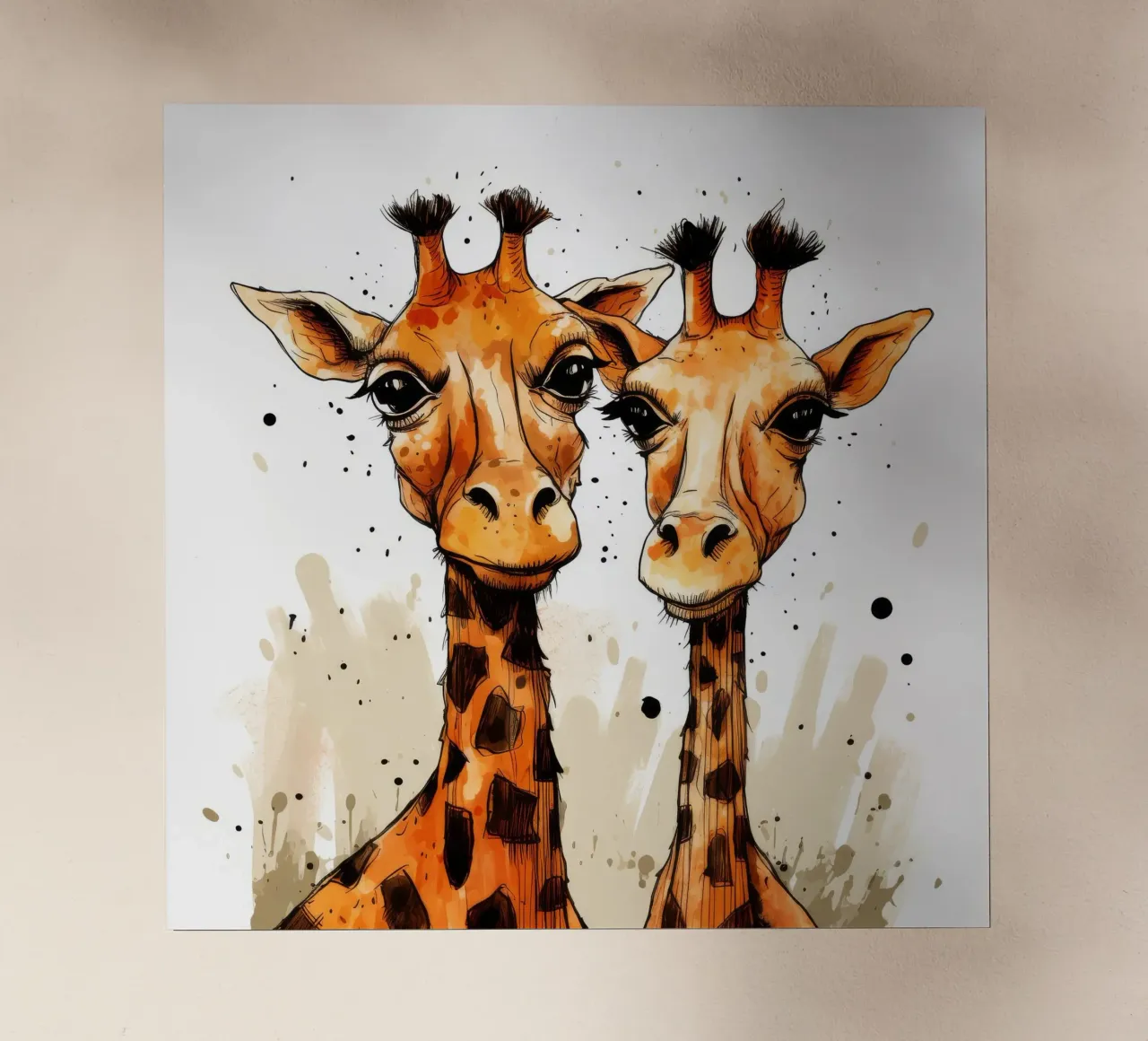 Retro Giraffe Duo pellicola backlit da Funny Animals