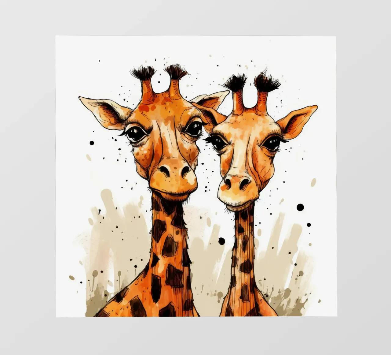Retro Giraffe Duo pellicola backlit da Funny Animals
