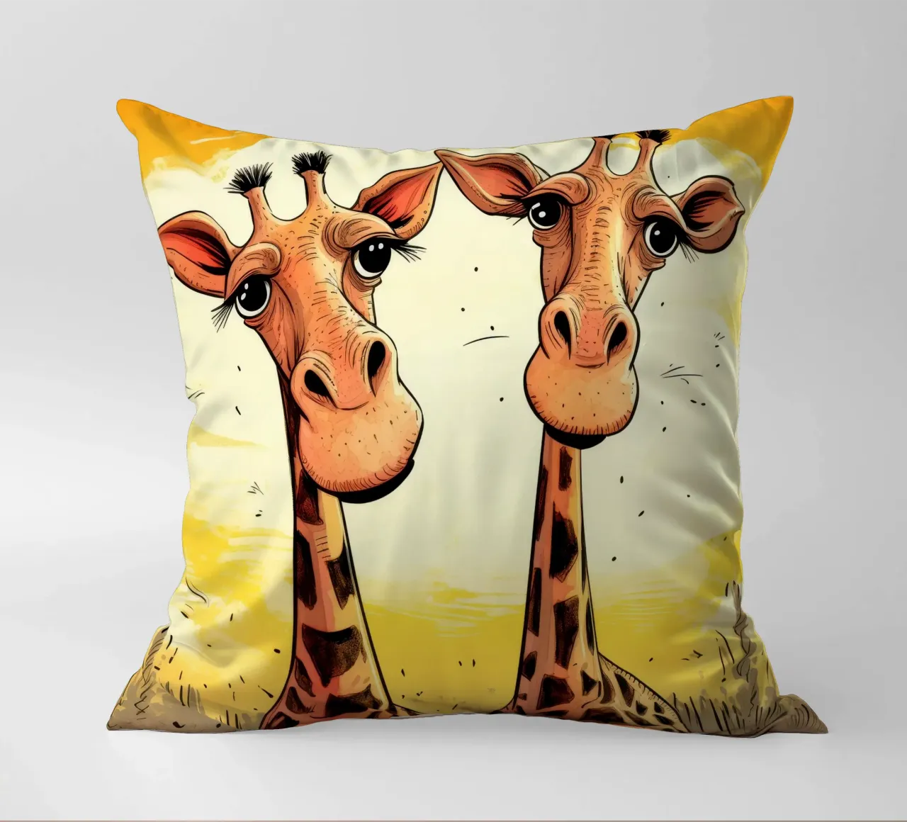 Retro Giraffe Duo cuscino da Funny Animals
