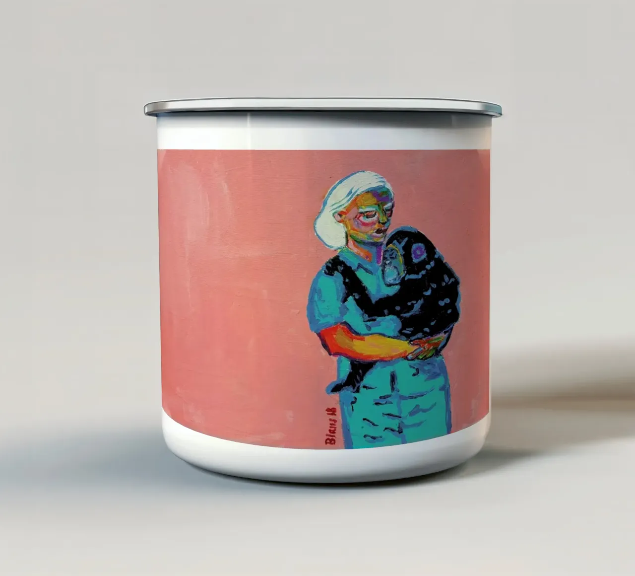 Jane Goodall 1 tazza in smalto da Blanca Nuñez Pozuelo
