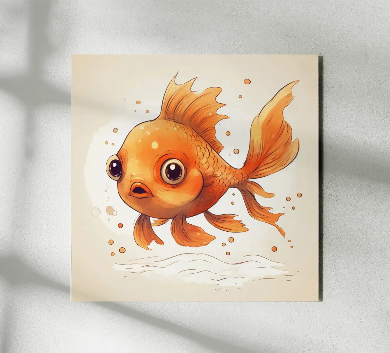 Pesce rosso retrò alluminio dibond da Funny Animals