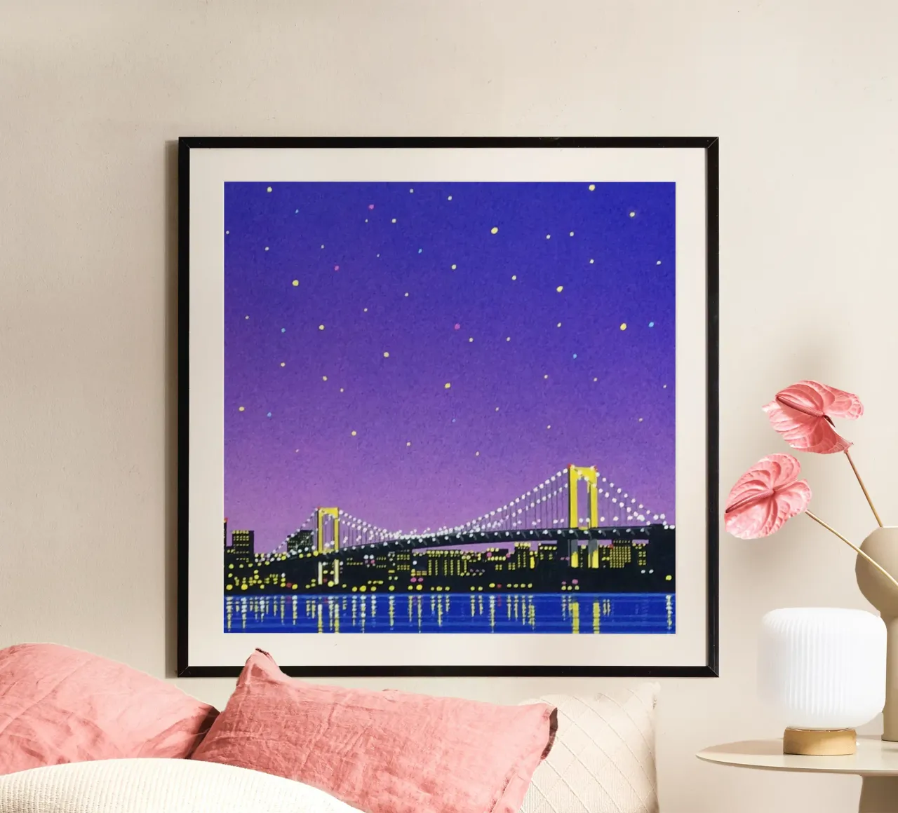 Ponte bello - Orgoglio Hiroshi Nagai poster con telaio in alluminio da Perdana shop