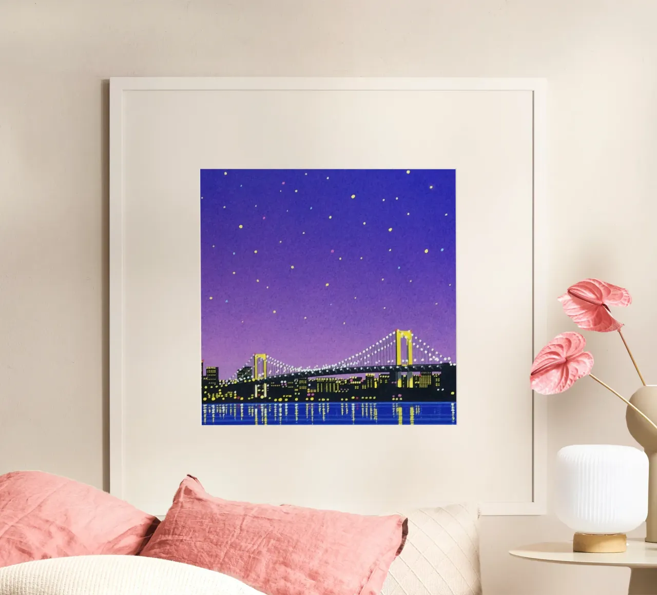 Ponte bello - Orgoglio Hiroshi Nagai poster con telaio in alluminio da Perdana shop