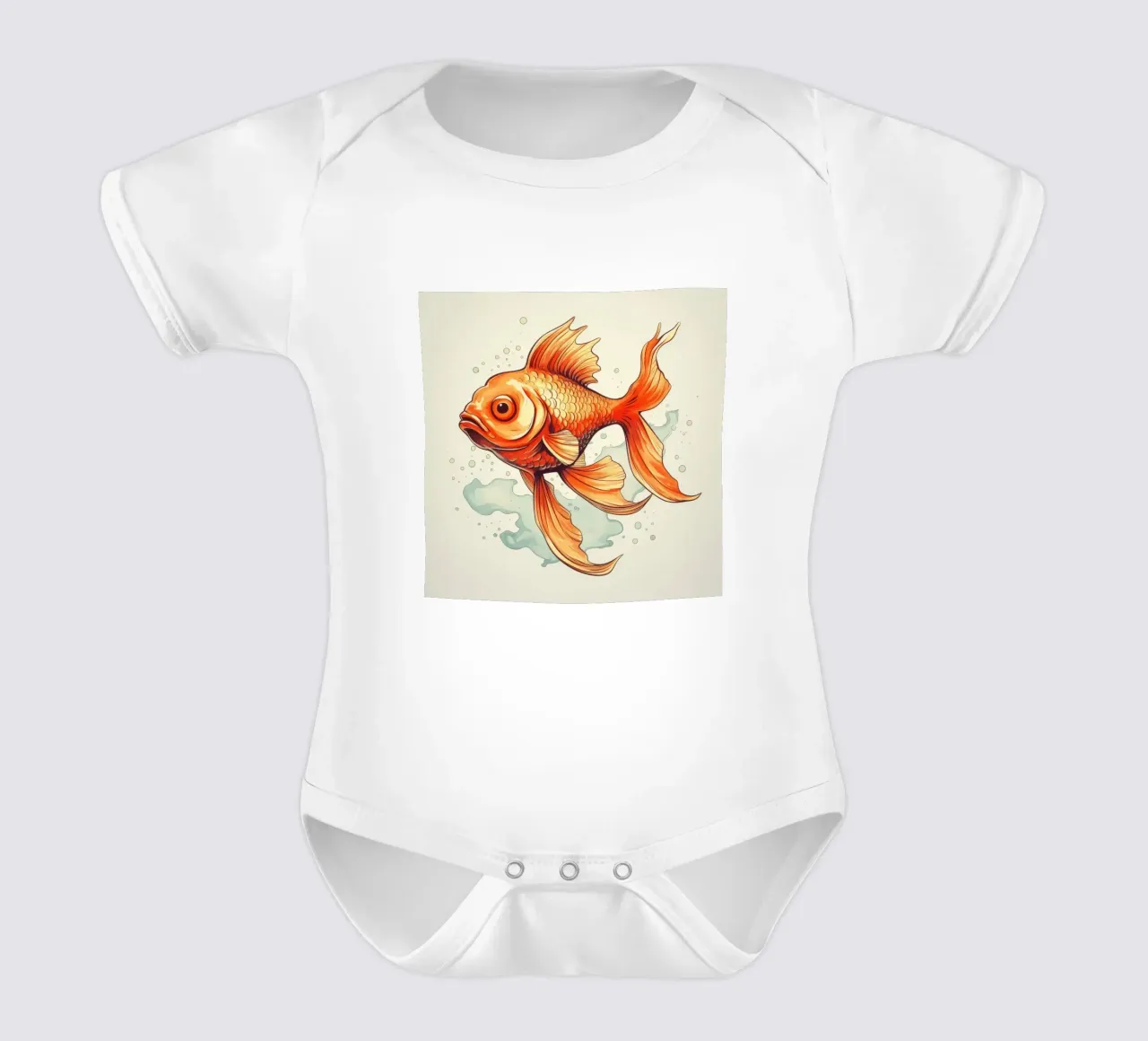 Retro Goudvis babyrompertje korte mouwen van Funny Animals