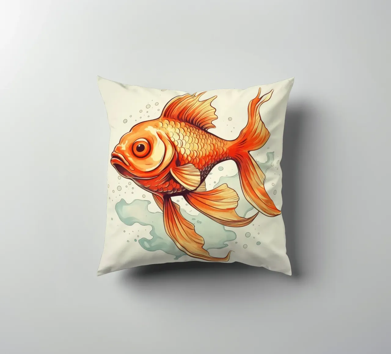Pesce rosso retrò cuscino da Funny Animals