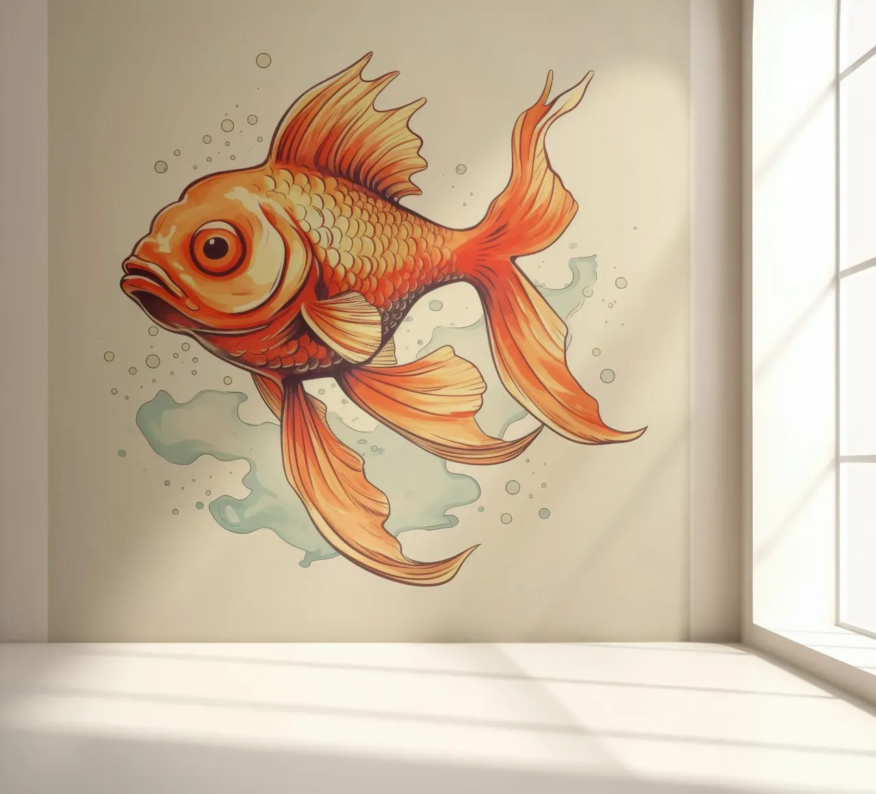 Retro Goldfish photo wallpaper by Funny Animals