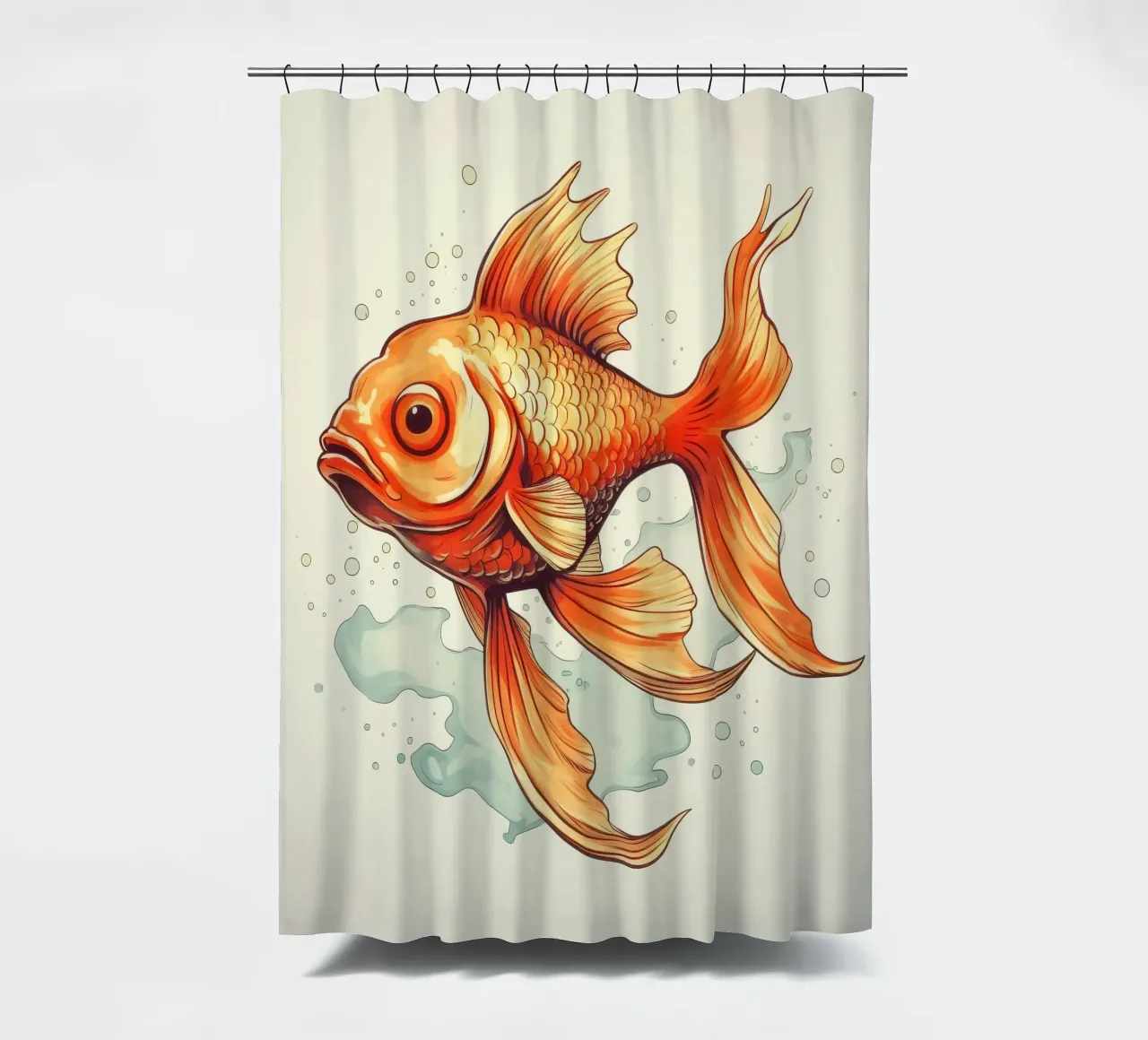 Retro-Goldfisch Duschvorhang von Funny Animals